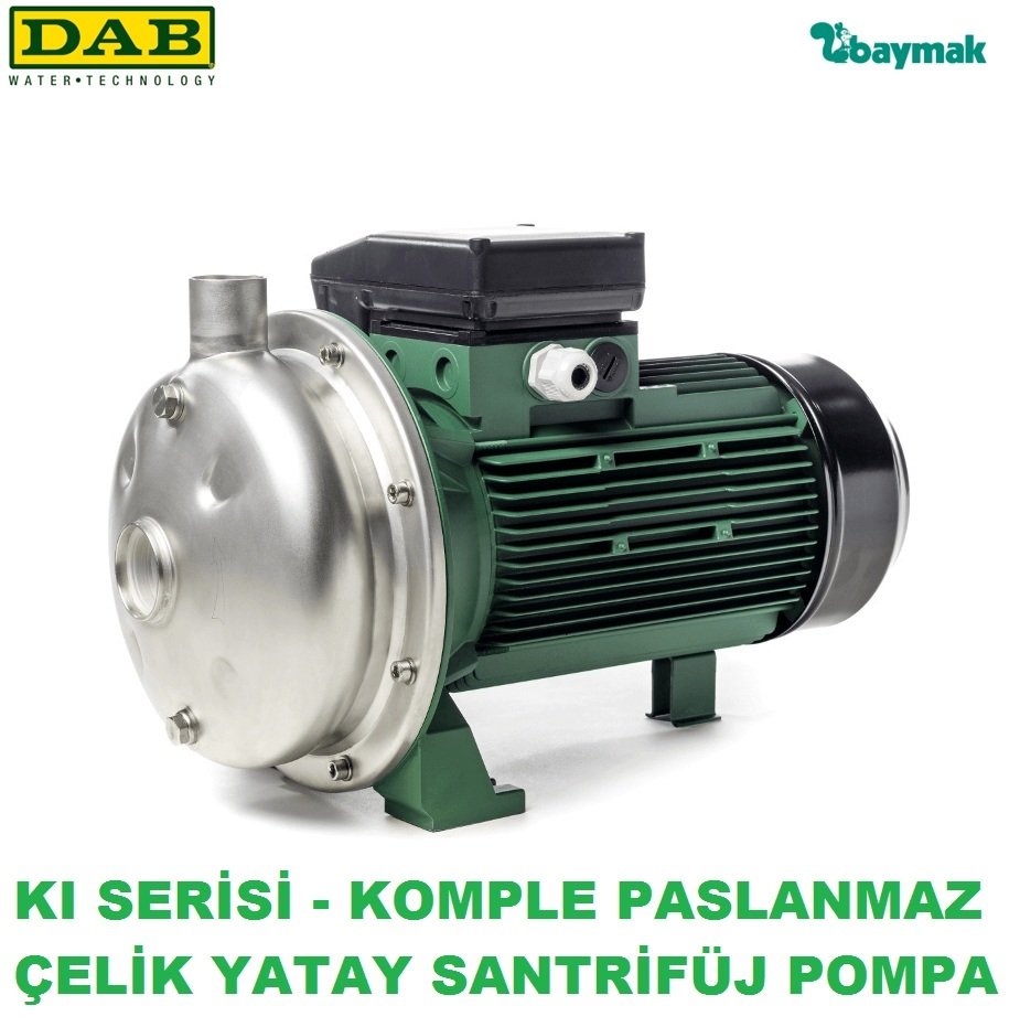 Dab KI 30/90 M 0.75kW 220V Komple Paslanmaz Çelik Yatay Santrifüj Pompa