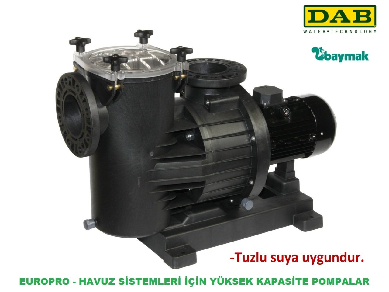 Dab EUROPRO 350 T 2.2kW 380V Ön Filtreli Havuz Pompa-Havuz Sistemleri İçin Yüksek Kapasite Pompa-Tuzlu suya uygun