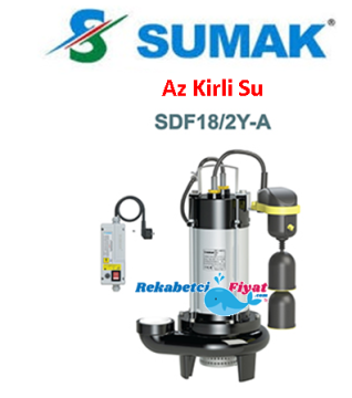 SUMAK SDF 18/2 Y-A 1.8HP 220V Asansör Flatörlü Az Kirli Su Dalgıç Pompa