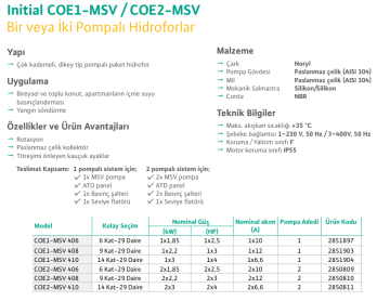 Wilo COE1-MSV 408 3hp 380v Tek Pompalı Paket Hidrofor