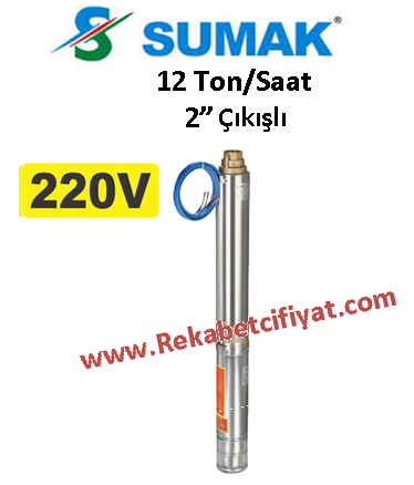 SUMAK 4SD1206 1HP 220V 4\'\' Dalgıç Pompa + Motor