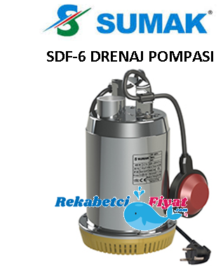 SUMAK SDF6 0.5Hp 220V Paslanmaz Gövdeli Şamandıralı Drenaj Pompası