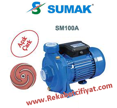 SUMAK SMT100-A 1HP 380V 1 1/2\'\' Çıkışlı Açık Fanlı Santrifüj Pompa