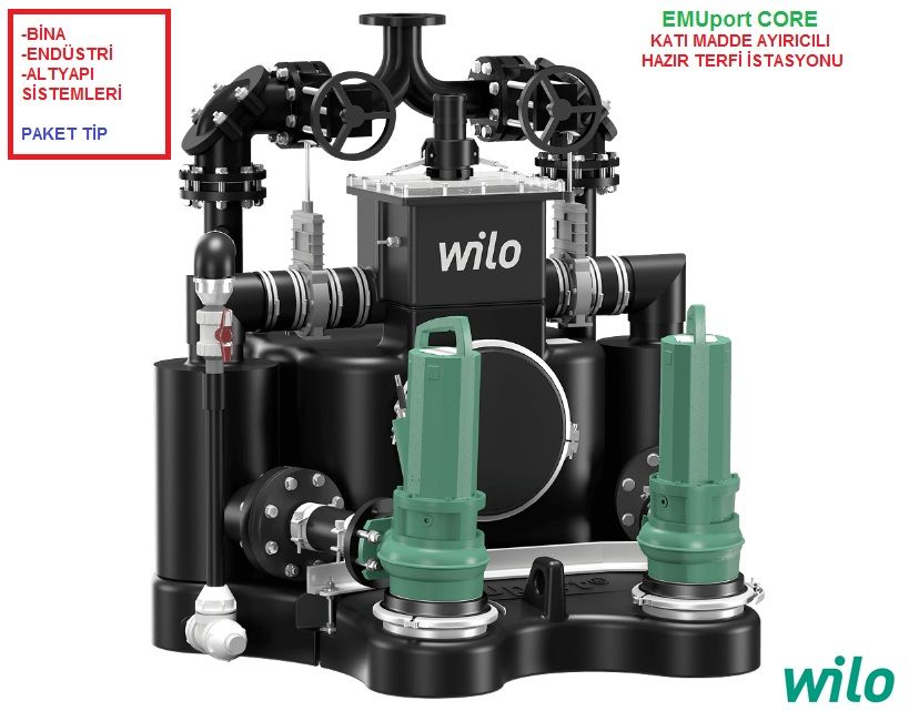 WİLO EMUport CORE 45.2-28/540 380V KATI MADDE AYIRICILI HAZIR PAKET TİP ATIK SU FOSEPTİK TERFİ İSTASYONU (BİNA-ENDÜSTRİ-ALTYAPI SİSTEMLERİ İÇİN) - Panosuz