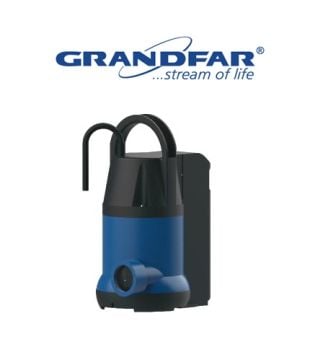 Grandfar GPE751F  1Hp 220V  Plastik Gövdeli Gizli Flatörlü Drenaj Dalgıç Pompa