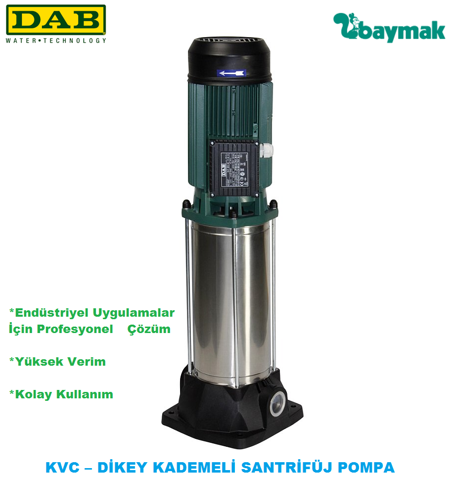 Dab KVC 35-120 M   1.1 kW 220V  Dikey Milli Çok Kademeli Santrifüj Pompa