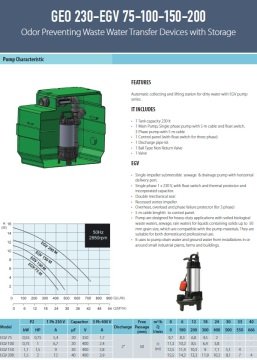 Aquastrong  GEO 230 - GMV 150 M  Kendinden Depolu Koku Yapmayan Foseptik Cihazı