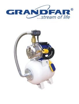 Grandfar AUTO-JetS 100-24lt  1Hp 220V Kendinden Emişli Paslanmaz Çelik Jet Pompalı 24 Litre Yatay Tanklı Paket Hidrofor