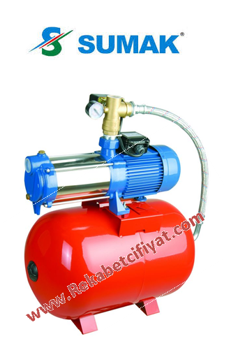 SYMTH12 220/4 T - 2.2 HP - 6-12kat/25-40 daire - 100 Lt. Yatık Tanklı