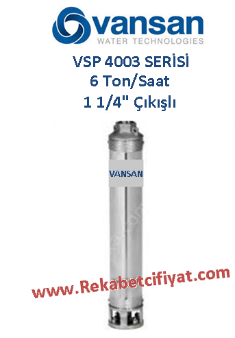 VANSAN VSP 4004/07 0,75HP 1 1/4'' Çıkışlı Derin Kuyu Dalgıç Pompa