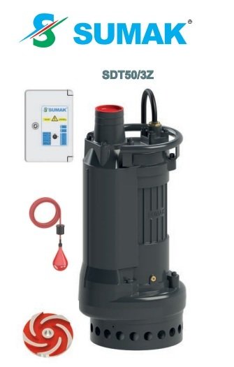 Sumak SDT100/3Z 10Hp 380V Gövde Soğutmalı Foseptik Drenaj Dalgıç Pompa