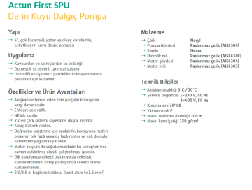 Wilo Fırst SPU 4.05-44-B-50-4 5.5hp 380V Derin Kuyu Dalgıç Pompa