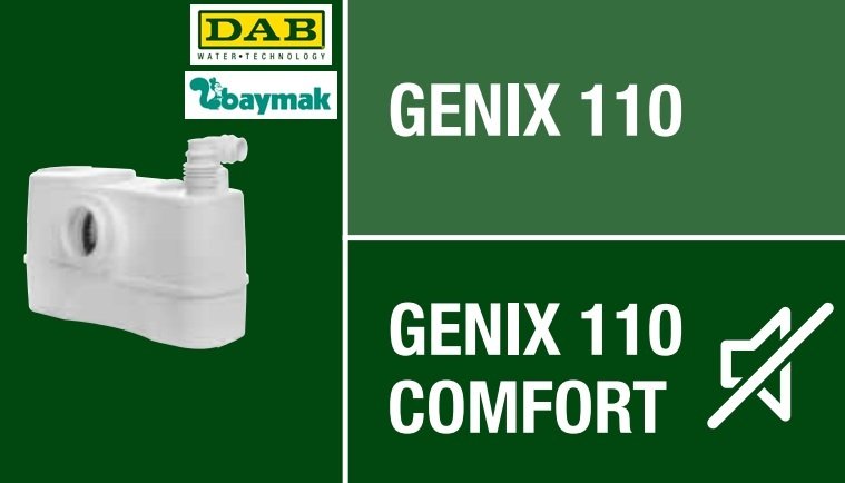 Dab GENİX 110 V220-240/50   0.32kW  220V  1+1 Bağlantılı WC Öğütücü Atık Su Foseptik Tahliye Cihazı