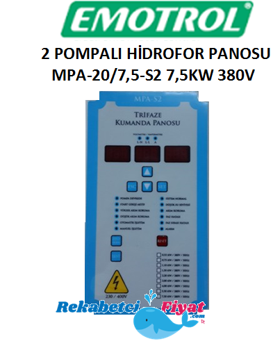 EMOTROL MPA-20/7-S2 7,5Kw 380V 2 Pompalı Hidrofor Kontrol Panosu
