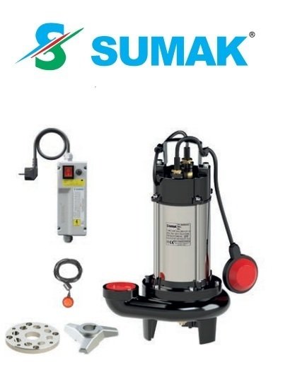 Sumak SBRT19/2 1.8Hp 380V Bıçaklı Foseptik Dalgıç Pompa