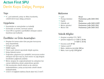 Wilo Fırst SPU 4.04-48-B-50-4 5.5hp 380V Derin Kuyu Dalgıç Pompa