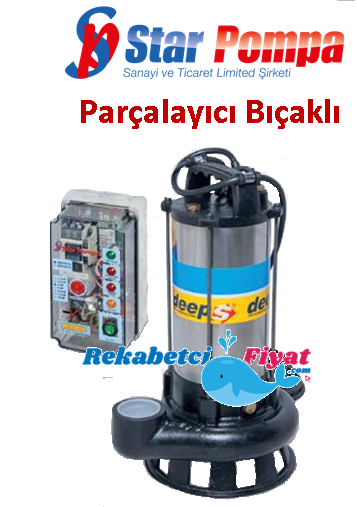 STAR DEEP SPK 300 T 3HP 2'' Çıkışlı 380v Parçalayıcı Bıçaklı Panolu Foseptik Dalgıç Pompa +pano