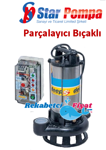 STAR DEEP SPK 220 T 2HP 2\'\' Çıkışlı 380v Parçalayıcı Bıçaklı Panolu Foseptik Dalgıç Pompa +pano