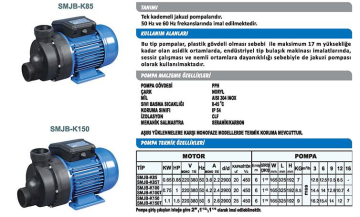 Sumak SMJB-K 150T 1.5HP 380V Jakuzi Pompası