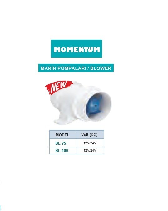 Momentum BL-100 12V/24V Marin Pompaları / Blower