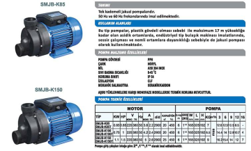 Sumak SMJB-K 150 1.5HP 220V Jakuzi Pompası