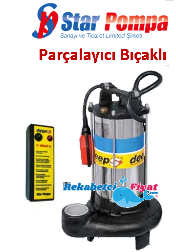 STAR DEEP SPK 150 M 1.5HP 2'' Çıkışlı 220v Parçalayıcı Bıçaklı Termistör Korumalı Foseptik Dalgıç Pompa