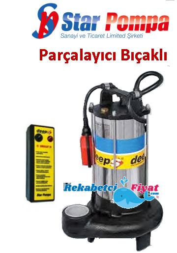 STAR DEEP SPK 100 M 1HP 2\'\' Çıkışlı 220v Parçalayıcı Bıçaklı Termistör Korumalı Foseptik Dalgıç Pompa