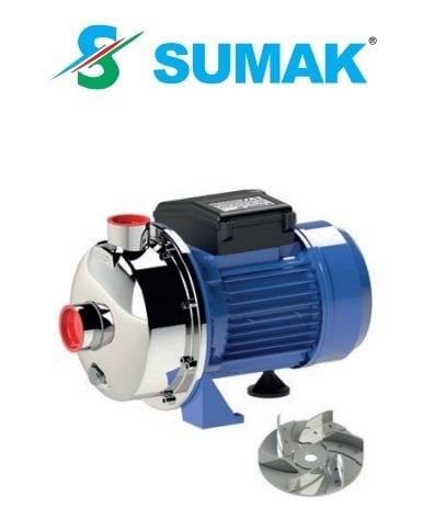 Sumak SMINOX/A-100 X 1Hp 220V Paslanmaz Santrifüj Pompa (AISI 316)