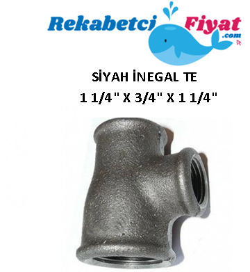 1 1/4'' X 3/4'' X 1 1/4'' Siyah İnegal Te