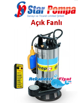 STAR DEEP SPF 150 M 1.5HP 1 1/2'' Çıkışlı 220v Açık Fanlı Termistör Korumalı Foseptik Dalgıç Pompa