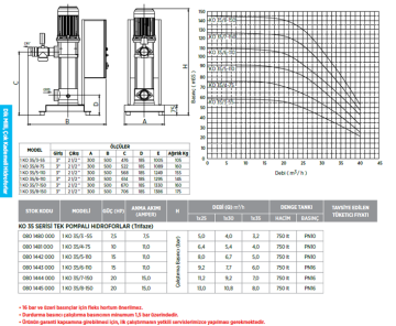 Etna 1 KO 35/8-150 20hp 380v Tek Pompalı Çok Kademeli Paket Hidrofor