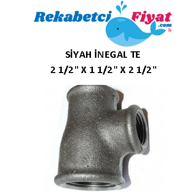 2 1/2'' X 1 1/2'' X 2 1/2'' Siyah İnegal Te