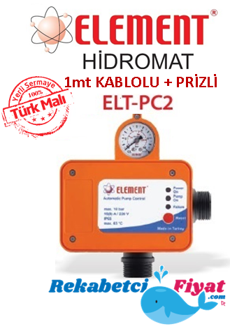ELEMENT ELT PC2-Cs 1mt Kablolu + Pirizli Yatay Çıkışlı Manometreli Hidromat