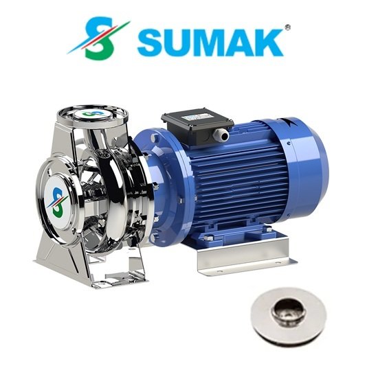 Sumak SMINOX 160/50 10Hp 380V Komple Paslanmaz Çelik Rijit Kaplinli Flanşlı Santrifüj Pompa (AISI 316)