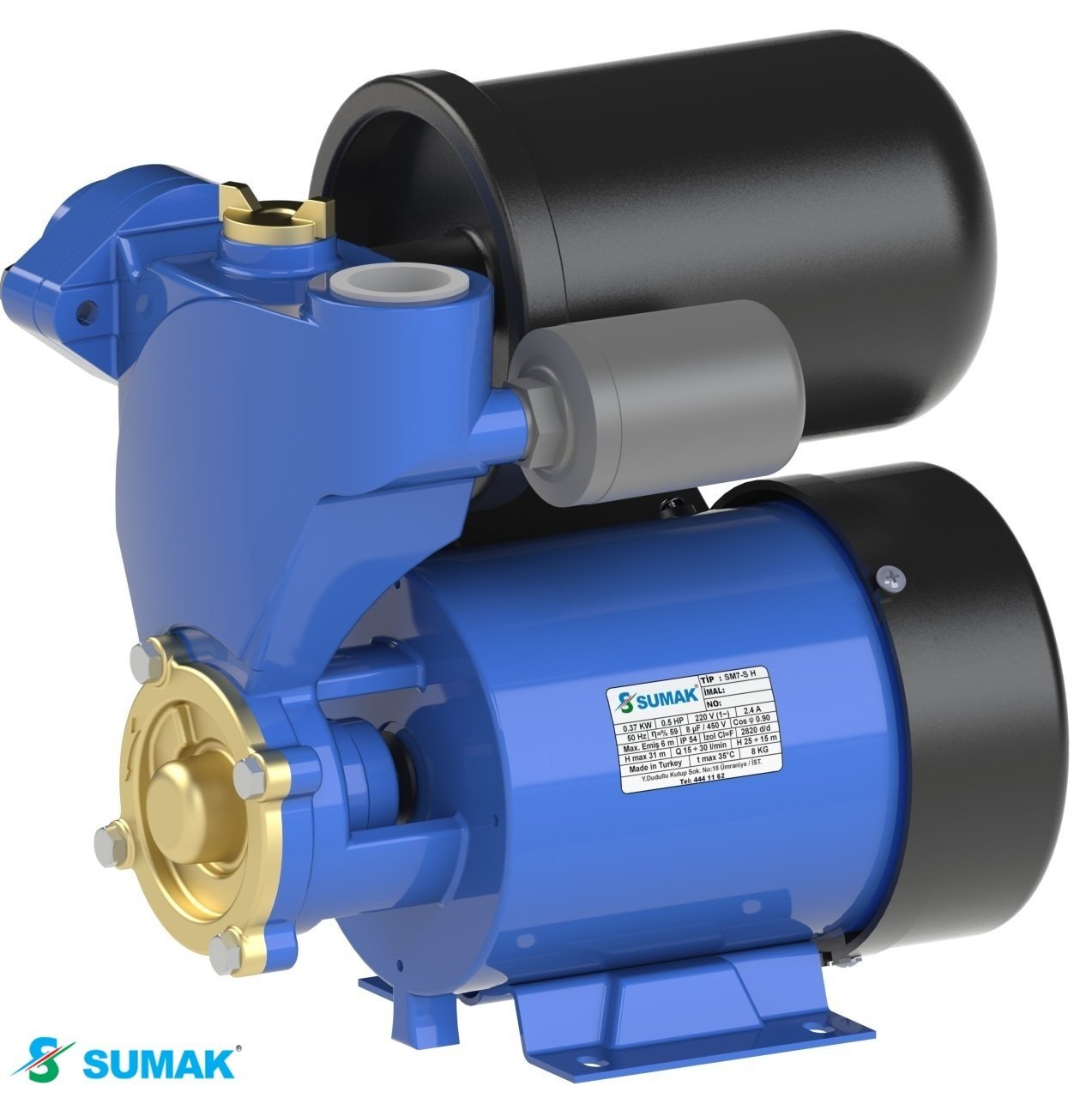 Sumak SM7-S-H   0.5Hp 220V  Güneş Enerjisi Sıcak Su Basınç Artırıcı Mini Hidrofor