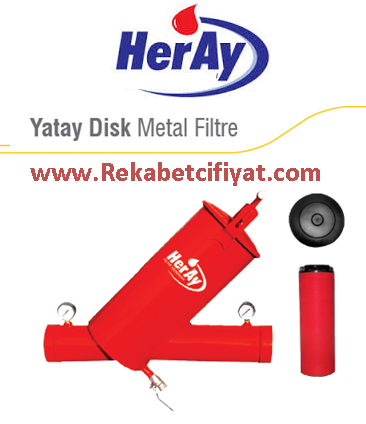 HERAY 3'' Manometreli Yatay Disk Metal Filitre