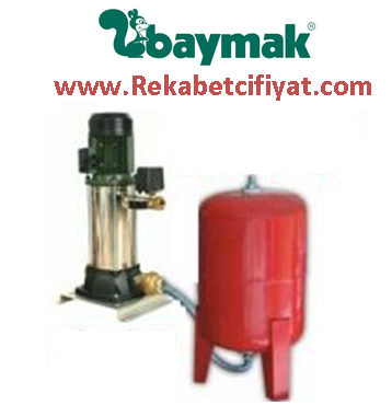 BAYMAK 1 KVC 30/80T 1,1HP 380V 5Kat / 11Daire 100Lt Genleşme Tanklı Paket Hidrofor