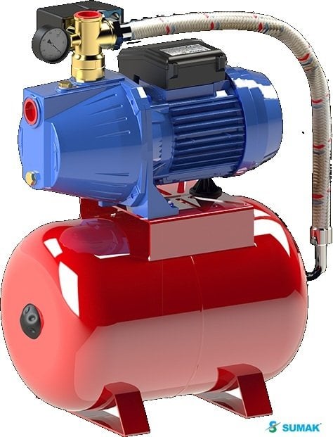 Sumak SMJKH 100 1Hp 220V 24 Litre Tanklı Jet Pompalı Paket Hidrofor