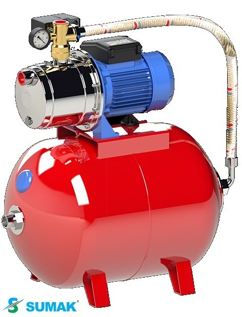 Sumak SMINOXH 150/4 1.5Hp 220V Paslanmaz Santrifüj Pompalı Paket Hidrofor (50 LİTRE TANKLI)