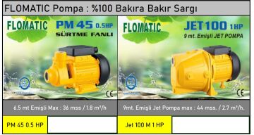 FLOMATİK JET 100 1Hp 220V Döküm Gövdeli Jet Pompa