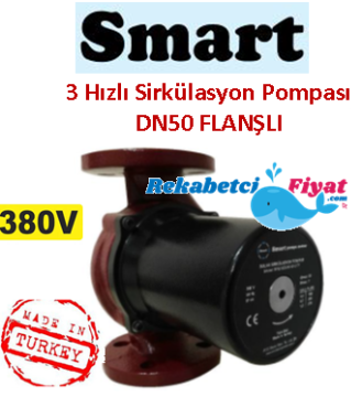 SMART SMP 50-3 TF 380v DN50 Flanşlı Üç Hızlı Islak Rotorlu Sirkülasyon Pompası