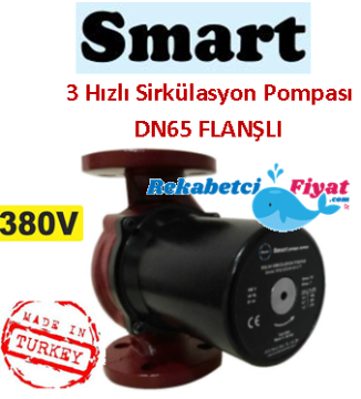 SMART SMP 65-3 TF 380v DN50 Flanşlı Üç Hızlı Islak Rotorlu Sirkülasyon Pompası