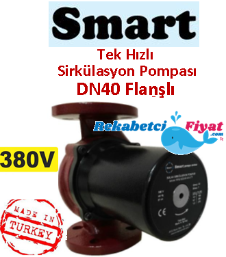 SMART SMP 40 TF 380V DN40 Flanşlı Tek Hızlı Islak Rotorlu Sirkülasyon Pompası