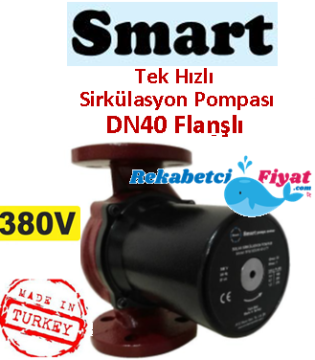 SMART SMP 40 TF 380V DN40 Flanşlı Tek Hızlı Islak Rotorlu Sirkülasyon Pompası