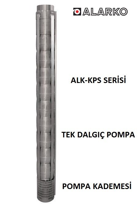Alarko 6017/33  30Hp  6'' Paslanmaz Çelik Derin Kuyu Tek Dalgıç Pompa (Tek Pompa-Pompa Kademesi) ALK-KPS Serisi