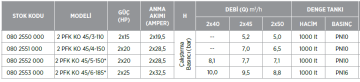 Etna 2 PFK KO 45/6-185 25hp İki Pompalı Frekans Kontrollü Paket Hidrofor