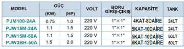 Momentum PJm100-DA3 1Hp 220v Döküm Gövdeli Jet Paket Hidrofor 24lt Tanklı