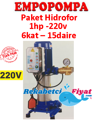 EMPO EMH 80X1/8 M 1HP 220V Tek Pompalı Paket Hidrofor 6kat-15daire