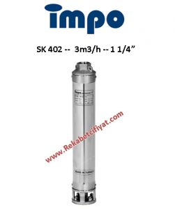 İMPO SK 402/20 1,5HP 1 1/4'' Çıkışlı Dalgıç Pompa (kademe)-Krom Başlıklı