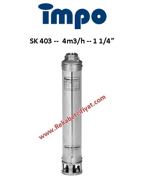 İMPO SK 403/07 0,75HP 1 1/4'' Çıkışlı Dalgıç Pompa (kademe)-Krom Başlıklı